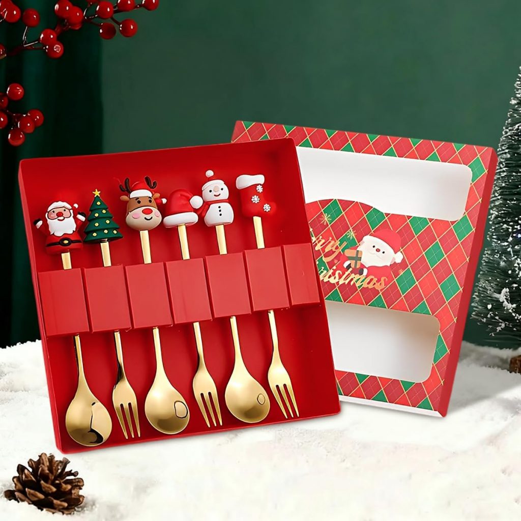 WEFHEF Weihnachtslöffel Set, 6 Stück Christmas Spoons Weihnachts kaffee Löffel Geschirr Weihnachten Weihnachtsgeschirr Set Edelstahl-Löffel-Kochset mit Weihnachtsfigur, Adventskalender Füllung Kinder1.99€ statt 10.99€➡️ https://www.amazon.de/dp/B0FL2KJKM5/?tag=preisfehlerheute-21