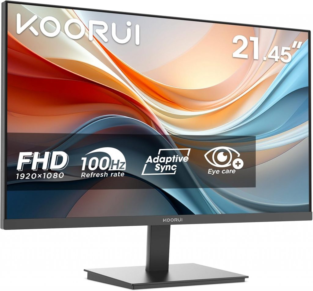 KOORUI E2212F 21.45 Zoll Monitor, FHD 1920 x 1080 100Hz PC Monitor, Adaptive Sync HDMI 1.4, Eye Care Bildschirm, -5° bis 15° neigbar, VESA 100 x 100mm49,99€ ➡️ https://www.amazon.de/dp/B0DHP2KGWB/?tag=preisfehlerheute-21