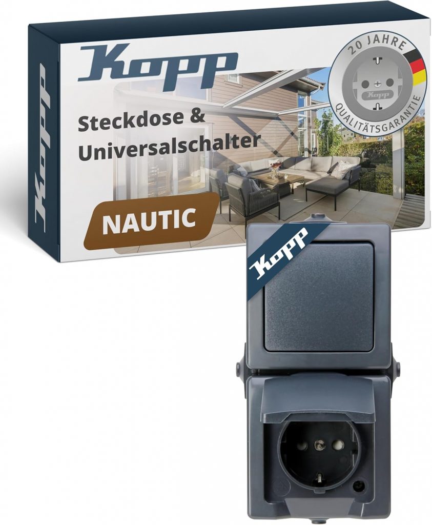 🤴 Kopp NAUTIC Wechselschalter-Steckdosen-Kombination in Anthrazit – Sichere Aufputz-Steckdose mit Deckel & erhöhtem Berührungsschutz – Senkrechter IP44 Feuchtraum-Schalter mit Steckdose 16A / 250V~8,38€ statt 13,25€ – 37,0 🔥🚚 Verkauft durch Amazon und Versand durch Amazon1,129 Bewertungen: 4.5 / 5.0 ⭐️⭐️⭐️⭐️⭐️🛒 zu Amazon https://www.amazon.de/dp/B07BV1MVXQ/?tag=preisfehlerheute-21