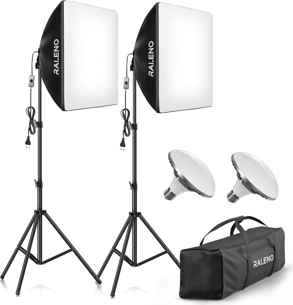 👑 RALENO Softboxen, 2 x 50 W LED Softbox Fotostudio Set, 2 x 50 x 50 cm Fotolicht mit 5500 K Glühbirne und Stativ für Porträtfotografie, Game-Streaming, YouTube-Videofotografie65,81€ statt 89,99€ – 27,0 🔥🚚 Verkauft von KINCHUAN und Versand durch Amazon1,741 Bewertungen: 4.4 / 5.0 ⭐️⭐️⭐️⭐️🛒 zu Amazon https://www.amazon.de/dp/B07FNGTMGJ/?tag=preisfehlerheute-21
