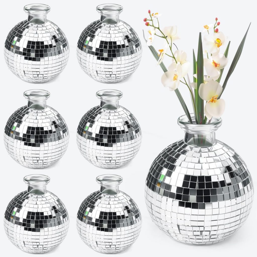 VGECEE 6 Stück Disco Ball Vase Deko Kugel Discokugel Blumentopf Vase Disco Kugel Pflanzentopf Discos Ball Planter Discokugel Übertopf Deko Pflanzen für Tisch, Party, Hochzeit, Zuhause (3,5" x 4")5.99€ statt 22.99€➡️ https://www.amazon.de/dp/B0FHHBD6TQ/?tag=preisfehlerheute-21