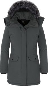 Wantdo Damen Warmer WinterM&auml;ntel Lange Dicke Pufferjacke mit Abnehmbarer Kapuze mit Pelzbesatz Mittelgrau L29.89&euro; statt 81.99&euro;➡️ https://www.amazon.de/dp/B0BRCTP3VV/?tag=preisfehlerheute-21