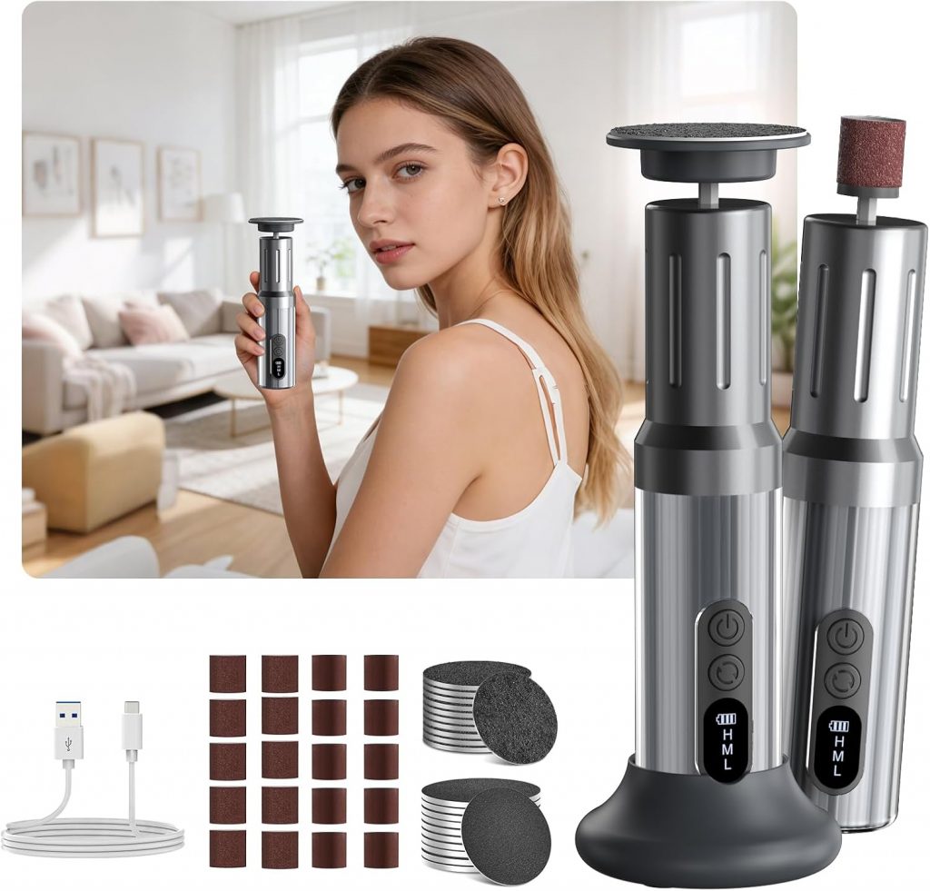 Robofun 2025 Neu Hornhautentferner Elektrischer mit LED-Anzeige, 2 in 1 Professionelles Hornhautentferner-Set mit Fußfeilen und Nagelpolierer, 6 Geschwindigkeiten, Fußpflegeset für Tote Harte Haut usw6.99€ statt 27.99€➡️ https://www.amazon.de/dp/B0F6SP1DR6/?tag=preisfehlerheute-21