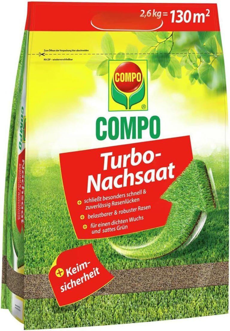 COMPO Turbo Nachsaat - Schnellkeimende Rasensaat - Premium Rasensamen mit Keimsicherheit - 2,6kg für 130 m²21,99€ statt 26,99€➡️ https://www.amazon.de/dp/B09GVZQPTZ/?tag=preisfehlerheute-21