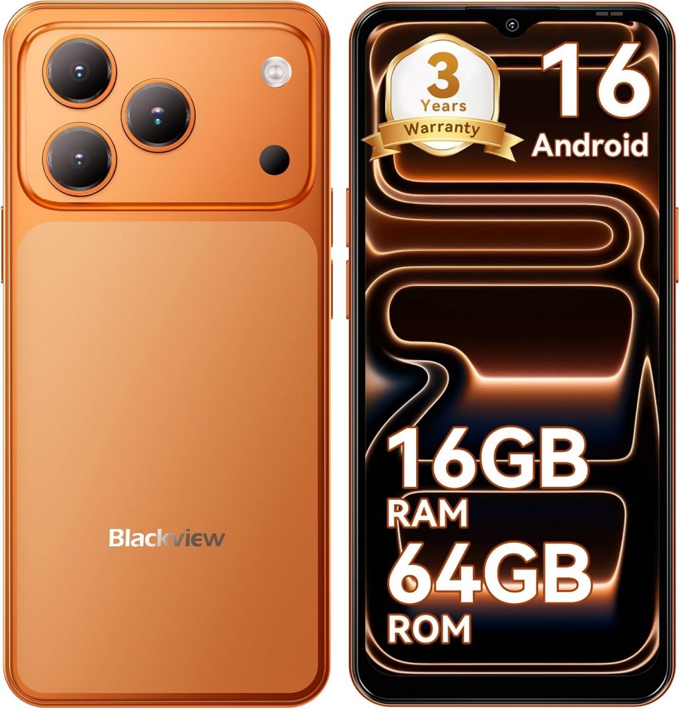 Blackview Wave 7C Handy Ohne Vertrag, Android 16 Handy Günstig, KI 32MP+13MP, 6.56'' Smartphones, 16GB+64GB/2TB TF, 4G Dual SIM Simlockfreie Handys/IP54/Gemini AI/3.5mm Jack/3 Slots/3 Jahre Garantie99.19€ 🏷️ Coupon anwenden➡️ https://www.amazon.de/dp/B0GJRBVXB8/?tag=preisfehlerheute-21
