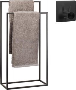 Smartpeas Handtuchhalter Stehend - Handtuchständer Schwarz Aus Rostfreiem Pulverbeschichtetem Stahl - Mit 2 Handtuchstangen - Plus: Edelstahl Klebehaken5.53€ statt 59.99€➡️ https://www.amazon.de/dp/B08WCV5CXT/?tag=preisfehlerheute-21