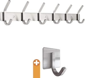 smartpeas Kleiderhaken Garderobenleiste - Rostfreier Geb&uuml;rsteter Edelstahl - Chrome Matt Kleiderhaken Wand - 6 Feste Haken Halten Bis 30Kg - Plus: 1 Selbstklebender Haken2.61&euro; ➡️ https://www.amazon.de/dp/B07CG84HZ7/?tag=preisfehlerheute-21