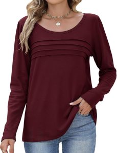 CMTOP Langarmshirt Damen Rundhals Thermo Oberteil Herbst Winter L&auml;ssig Locker Langarm Pullover Top Elegant Warme Longsleeve T Shirt Puff&auml;rmel Plissee Tunika Shirt5.99&euro; ➡️ https://www.amazon.de/dp/B0FLYB2RPD/?tag=preisfehlerheute-21