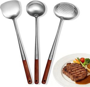 JNEYVIC 3 St&uuml;ck Wok Spatel Set Wok Pfannenwender und Sch&ouml;pfl&ouml;ffel Metall 43cm Lang Sch&ouml;pfkelle Edelstahl mit Holzgriff K&uuml;chenutensilien Set f&uuml;r K&uuml;che3.99&euro; ➡️ https://www.amazon.de/dp/B0G6SYR57J/?tag=preisfehlerheute-21