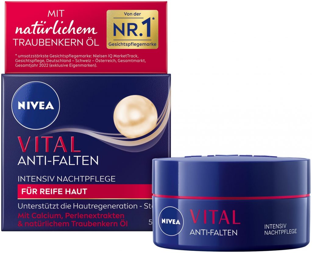 NIVEA VITAL Anti-Falten Intensiv Nachtpflege für reife Haut, Gesichtspflege mit Calcium, Perlenextrakten & natürlichem Traubenkern Öl, Nachtcreme zur Unterstützung der Hautregeneration (50 ml)3.23€ ➡️ https://www.amazon.de/dp/B0CNY2SNV7/?tag=preisfehlerheute-21