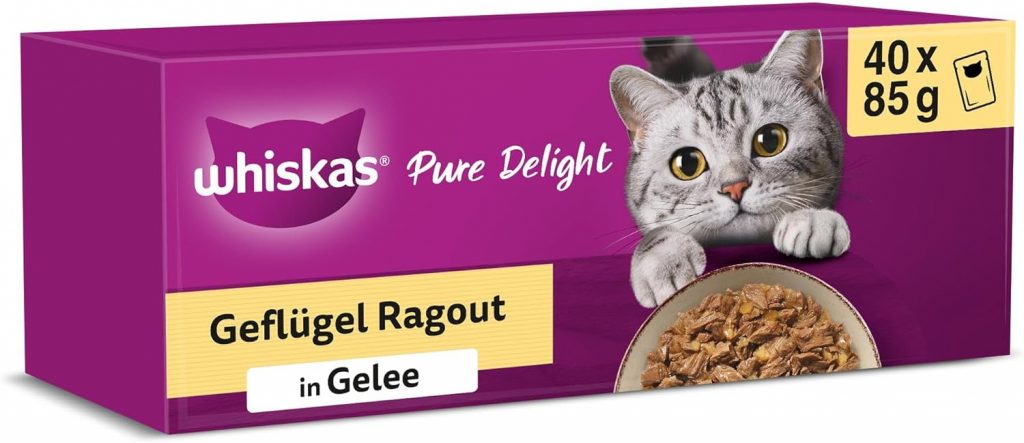 Whiskas 1+ Katzennassfutter Ragout Geflügel Auswahl in Gelee, 40x85g (1 Packung) – Hochwertiges Nassfutter für ausgewachsene Katzen in 40 Portionsbeuteln9.52€ statt 19.30€🏷️ Coupon anwenden➡️ https://www.amazon.de/dp/B0BPD4QFMT/?tag=preisfehlerheute-21