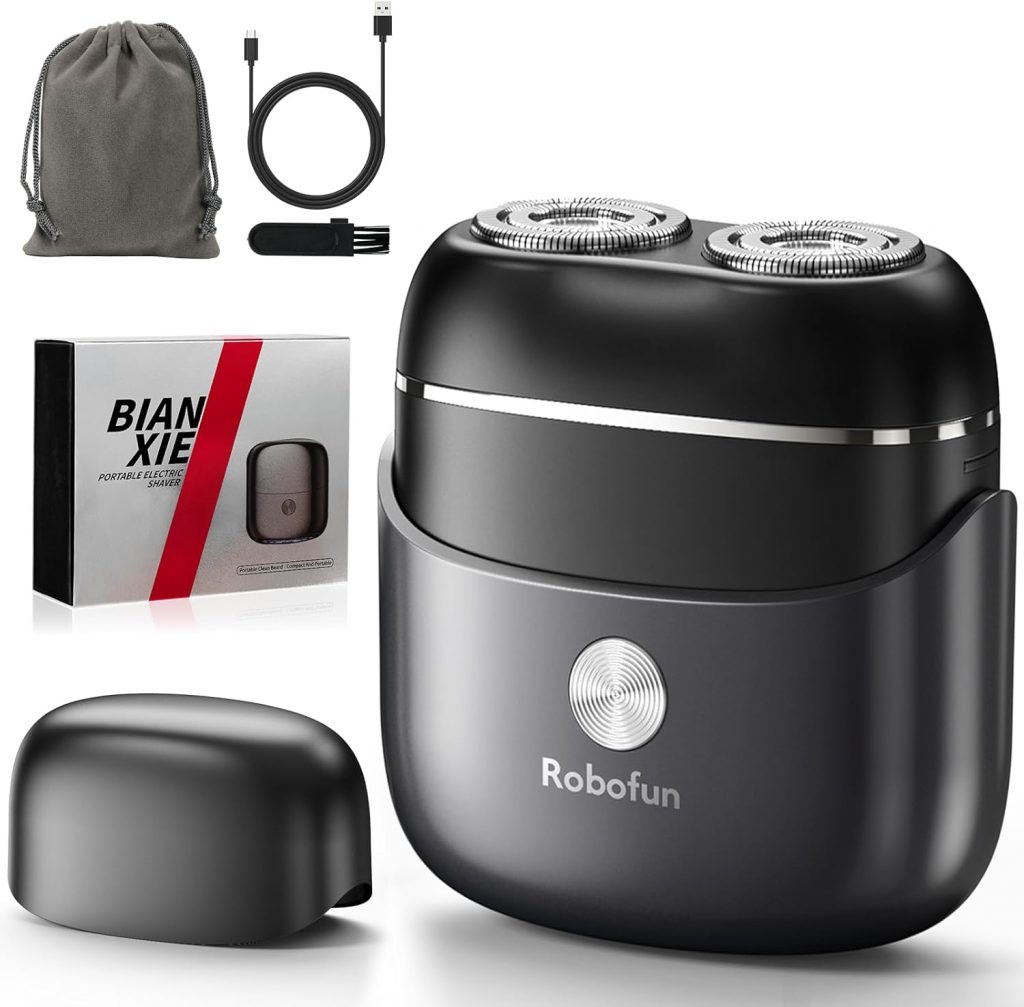 Robofun Mini Rasierer Elektrischer Herren Tragbarer, IPX6 Wasserdichter Multifunktionaler Herren, Tragbarer Stumm Waschbar Mini Elektrorasierer(Schwarz)4.97€ ➡️ https://www.amazon.de/dp/B0F5HHGYFW/?tag=preisfehlerheute-21