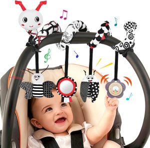 JNEYVIC Kinderwagen Spielzeug Baby Babyschale Spielzeug 0-6 Monate H&auml;ngespielzeug Kontrast Schwarz Wei&szlig; Spirale Autositzspielzeug H&auml;ngende Kinderwagenkette f&uuml;r Kinderbett Neugeborene Geschenke3.99&euro; statt 12.99&euro;➡️ https://www.amazon.de/dp/B0FQJCPZ4D/?tag=preisfehlerheute-21