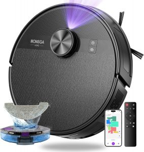 👑 MONSGA Saugroboter mit Wischfunktion,5000Pa Saugkraft,180Min Laufzeit,Anti-Tangle-System,LiDAR Navigation, Staubsauger Roboter f&uuml;r Teppich, Tierhaare, APP & Fernbedienung Steuerung (Schwarz)138,87&euro; statt 219,99&euro; - 37,00 % 🔥🚚 Verkauft von StarSmart Appliances und Versand durch Amazon735 Bewertungen: 4.8 / 5.0 ⭐️⭐️⭐️⭐️⭐️🛒 zu Amazon https://www.amazon.de/dp/B0FHQFY6RQ/?tag=preisfehlerheute-21