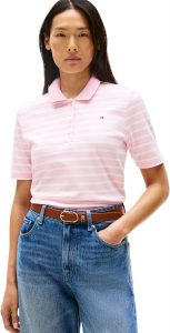 Tommy Hilfiger Damen Poloshirt Kurzarm 1985 Pique Regular Fit, Mehrfarbig (Breton STP Classic Pink/Ecru), S37,91€ statt 79,90€➡️ https://www.amazon.de/dp/B0DK2CJDC4/?tag=preisfehlerheute-21
