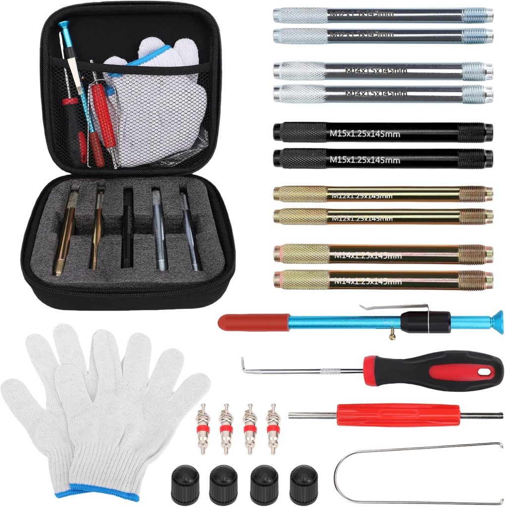 WODHMIEY Radmontagehilfe Set aus Edelstahl 24-teiliges Auto Reifenwechsel Werkzeug M12x1.25 M12x1.5 M14x1.25 M14x1.5 M15x1.25 Zentrierhilfe mit Bremsenmessgerät Ventileinsatz Werkzeug Eva-Tasche5.23€ statt 38.99€➡️ https://www.amazon.de/dp/B0F93Y6LDL/?tag=preisfehlerheute-21