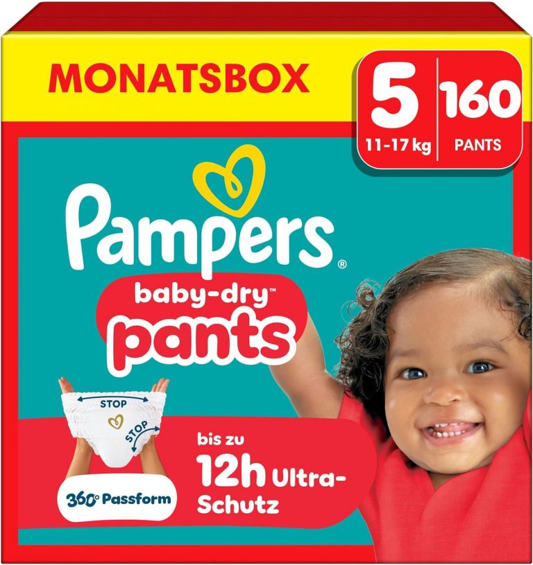 Pampers Baby-Dry Pants Größe 5, 160 Stück, 11kg-17kg, 360° auslaufsichere Passform für Tag und Nacht34.65€ statt 54.90€➡️ https://www.amazon.de/dp/B0BLW6DCM1/?tag=preisfehlerheute-21
