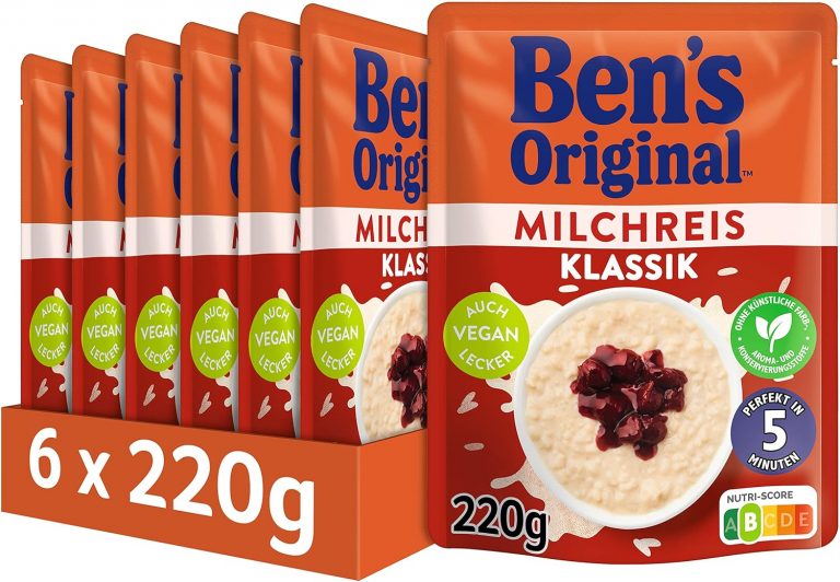 BEN'S ORIGINAL™ Fertiggericht Milchreis Klassik 6 x 220g8,39€ statt 14,34€➡️ https://www.amazon.de/dp/B08CM9689P/?tag=preisfehlerheute-21