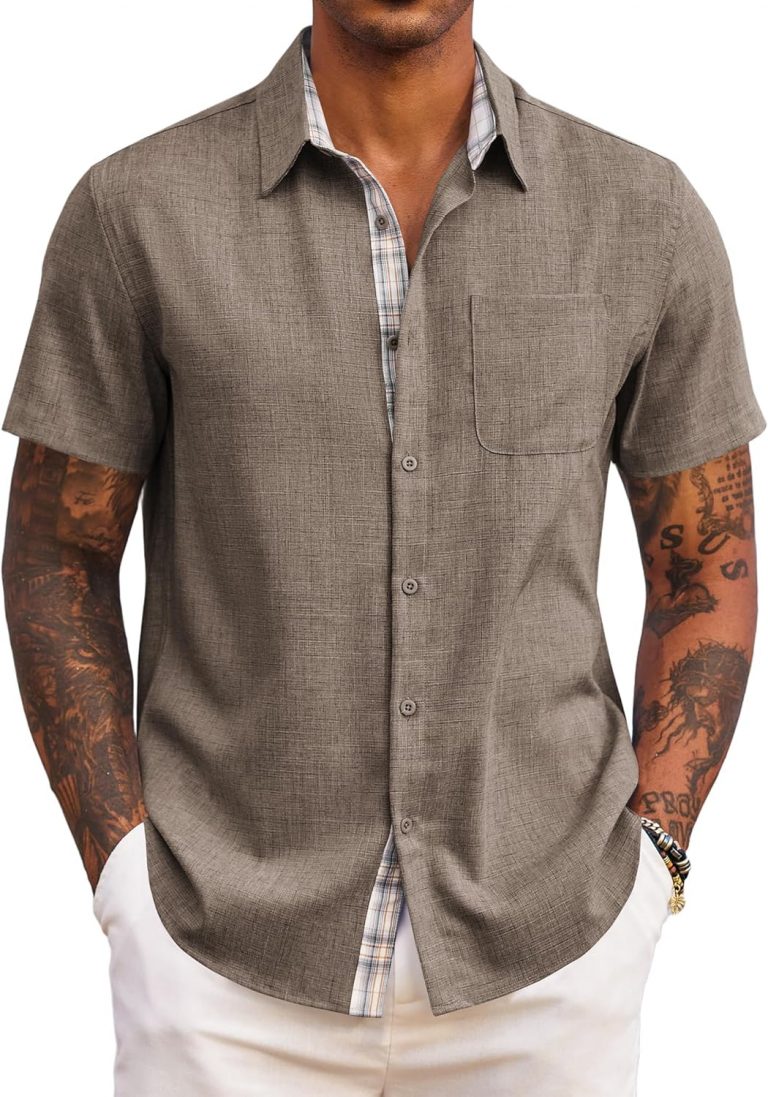 COOFANDY Herren Hemd Kurzarm Sommer Freizeithemd Regular Fit Casual Strand Hemd mit Karierte Hemdleiste Braun XXXL32,99€ statt 33,99€➡️ https://www.amazon.de/dp/B0G48PK2P9/?tag=preisfehlerheute-21