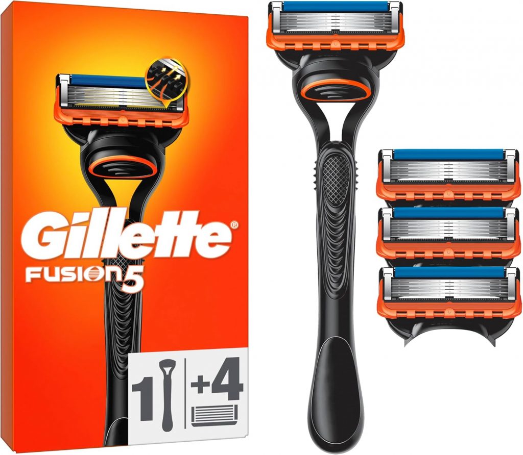 Gillette Fusion5 Rasierer für Männer, 1 Rasierer, 4 Ersatzklingen, mit Gleitstreifen für ein sanftes Gleiten und 5 Klingen für eine gründliche, langanhaltende Rasur12,66€ statt 20,99€⚡️ Blitzangebot nutzen➡️ https://www.amazon.de/dp/B08FB7C2NS/?tag=preisfehlerheute-21