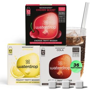 waterdrop® Soda Set - 36 zuckerfreie Drops mit prickelndem Cola, Kirsch & Zitronen Geschmack - vitaminreicher Durstlöscher - spritzige Alternative zu Limonade, Sirup, Getränkepulver & Flavour Drops21,49€ ➡️ https://www.amazon.de/dp/B0F8R66F97/?tag=preisfehlerheute-21