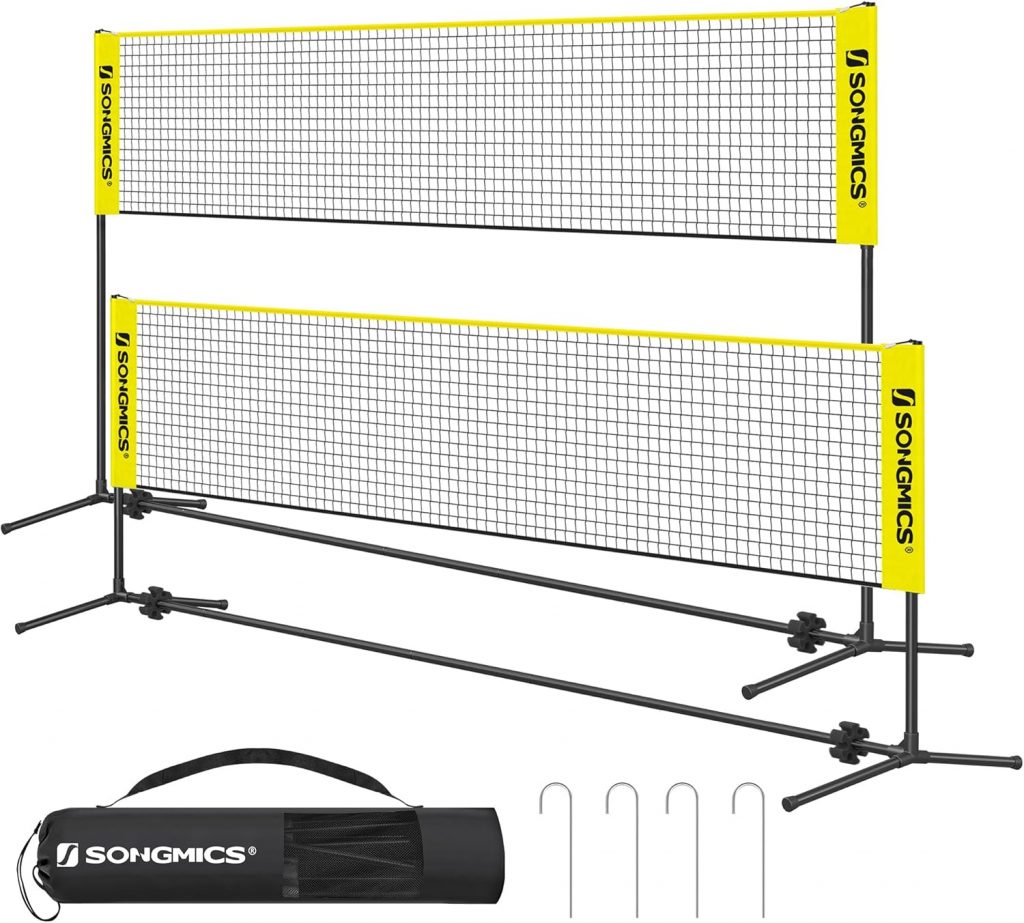 SONGMICS 4 m Badmintonnetz, Volleyballnetz, höhenverstellbare Stangen, tragbares Set für Tennis, Beach-Volleyball, für Garten, Park, Outdoor, Gelb SYQ400Y39,09€ ➡️ https://www.amazon.de/dp/B07XBYS155/?tag=preisfehlerheute-21