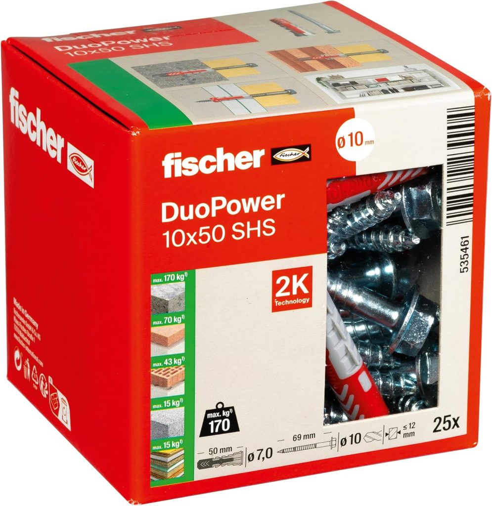 🤴 fischer DUOPOWER 10 x 50 S, Universaldübel mit Sicherheitsschraube, 2-Komponenten-Dübel, Kunststoffdübel zur Befestigung in Beton, Ziegeln, Stein, Gipskarton uvm., 25 Dübel + 25 Schrauben14,39€ statt 19,89€ – 28,0 🔥🚚 Verkauft durch Amazon und Versand durch Amazon1,001 Bewertungen: 4.8 / 5.0 ⭐️⭐️⭐️⭐️⭐️🛒 zu Amazon https://www.amazon.de/dp/B01FOKJ1MI/?th=1&tag=preisfehlerheute-21#038;psc=1&tag=preisfehlerheute-21