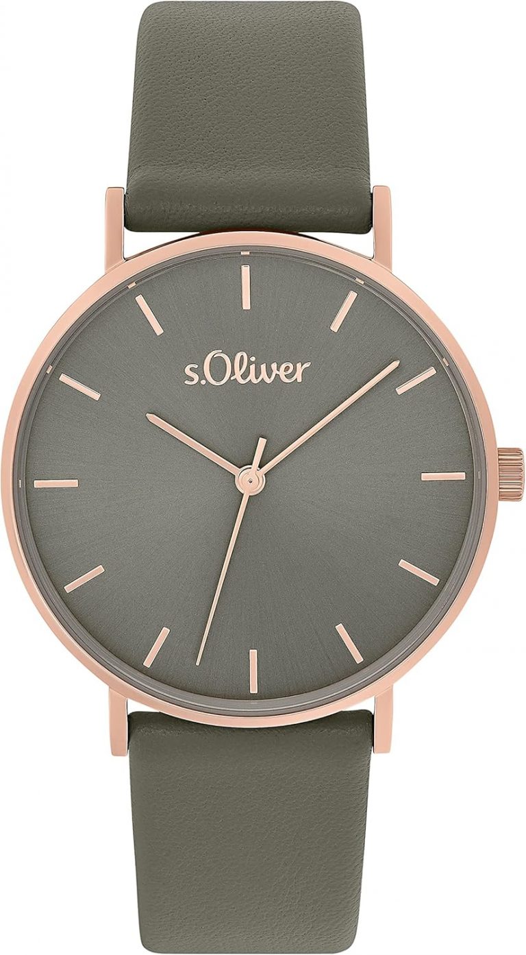 s.Oliver Armbanduhr Damen Quarzuhr Analog, mit Leder Armband, Grau, 3 bar Wasserdicht, Kommt in Uhren Geschenk Box, 203348859,40€ ➡️ https://www.amazon.de/dp/B09R4WPDVY/?tag=preisfehlerheute-21