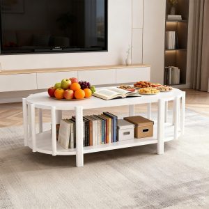 WODHMIEY Couchtisch Oval 119&times;60cm Wohnzimmertisch Modern 2 Ebenen Ablage Moderner Beistelltisch Skandinavisch Sofatisch Ovaler Coffee Table f&uuml;r Wohnzimmer Kleine R&auml;ume Pflegeleicht (Holzoptik)7.62&euro; ➡️ https://www.amazon.de/dp/B0G39TK5BL/?tag=preisfehlerheute-21