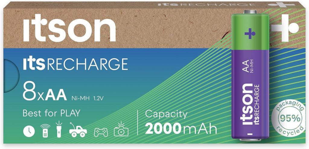 ITSON, Akkus AA, 8 Stück, Kapazität mit min. 2000 mAh, Verpackung 95% recycelt, Made in Japan, am besten für Fernbedienungen, Taschenlampen, Uhren11,68€ statt 24,43€➡️ https://www.amazon.de/dp/B0CXDJ6T31/?tag=preisfehlerheute-21