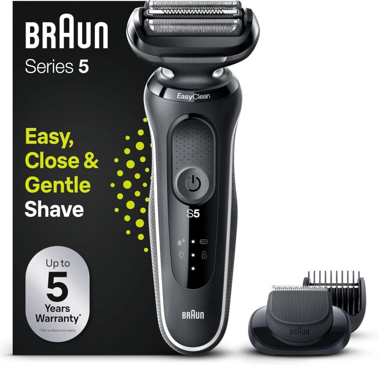 🤴 Braun Series 5 Elektrorasierer mit EasyClick Aufsatz, Barttrimmer, Rasierer Herren, EasyClean, Wet & Dry, Geschenk Mann, Made in Germany, 51-W1500s, weiß115,04€ statt 159,99€ - 29,00 % 🔥🚚 Verkauft von DP-Family-Time und Versand durch Amazon16,349 Bewertungen: 4.2 / 5.0 ⭐️⭐️⭐️⭐️🛒 zu Amazon https://www.amazon.de/dp/B0B3J95J4V/?amp%3Btag=preisfehlerheute-21&amp%3Bth=1&amp%3Bpsc=1&tag=preisfehlerheute-21
