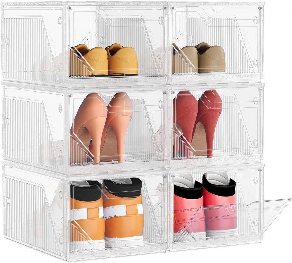 SONGMICS Schuhboxen 6er Set, Schuh-Organizer aus Kunststoff, stapelbar quer und längs, Aufbewahrungsbox mit Magnettverschluss, durchsichtig, für Schuhe bis Größe 46, wolkenweiß LSP806WH0112.74€ statt 29.99€🏷️ Coupon anwenden➡️ https://www.amazon.de/dp/B0FL1T77CF/?tag=preisfehlerheute-21