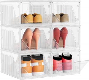 SONGMICS Schuhboxen 6er Set, Schuh-Organizer aus Kunststoff, stapelbar quer und l&auml;ngs, Aufbewahrungsbox mit Magnettverschluss, durchsichtig, f&uuml;r Schuhe bis Gr&ouml;&szlig;e 46, wolkenwei&szlig; LSP806WH0112.74&euro; statt 29.99&euro;🏷️ Coupon anwenden➡️ https://www.amazon.de/dp/B0FL1T77CF/?tag=preisfehlerheute-21