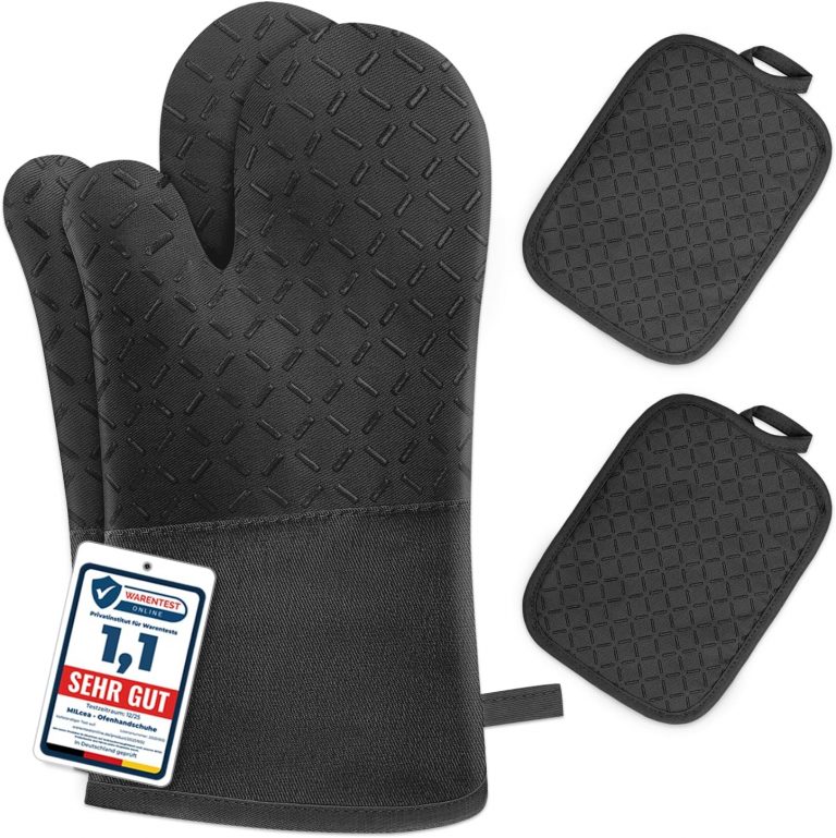 MILcea Ofenhandschuhe Topflappen Topfhandschuhe 4er Set - Ofenhandschuhe Hitzebestaendig bis 300°C, Rutschschutz, Verlängern, Weich, Backhandschuhe Kochhandschuhe Oven Gloves, Schwarz9.53€ ➡️ https://www.amazon.de/dp/B0BDMCGRQG/?tag=preisfehlerheute-21