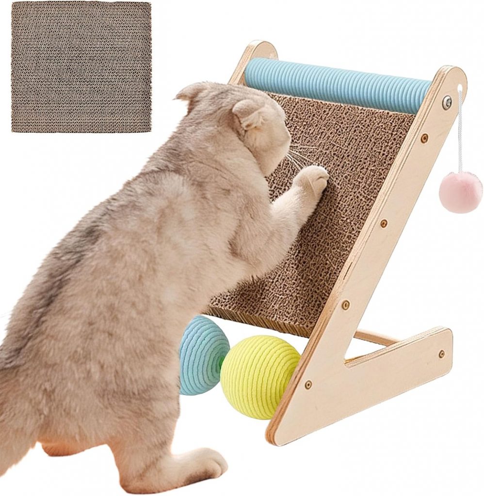 JNEYVIC Kratzbrett Katze Holz Kratzpads Kratzmöbel Katzen Kratzfläche 33 x 30 x 28cm Kratzpappe Katzenspielzeug Kratzbrett mit Ball Katzenkratzbretter Pappe Kratzbretter Katzenkratzbrett für Ecke4.99€ ➡️ https://www.amazon.de/dp/B0FN3ZNGLV/?tag=preisfehlerheute-21