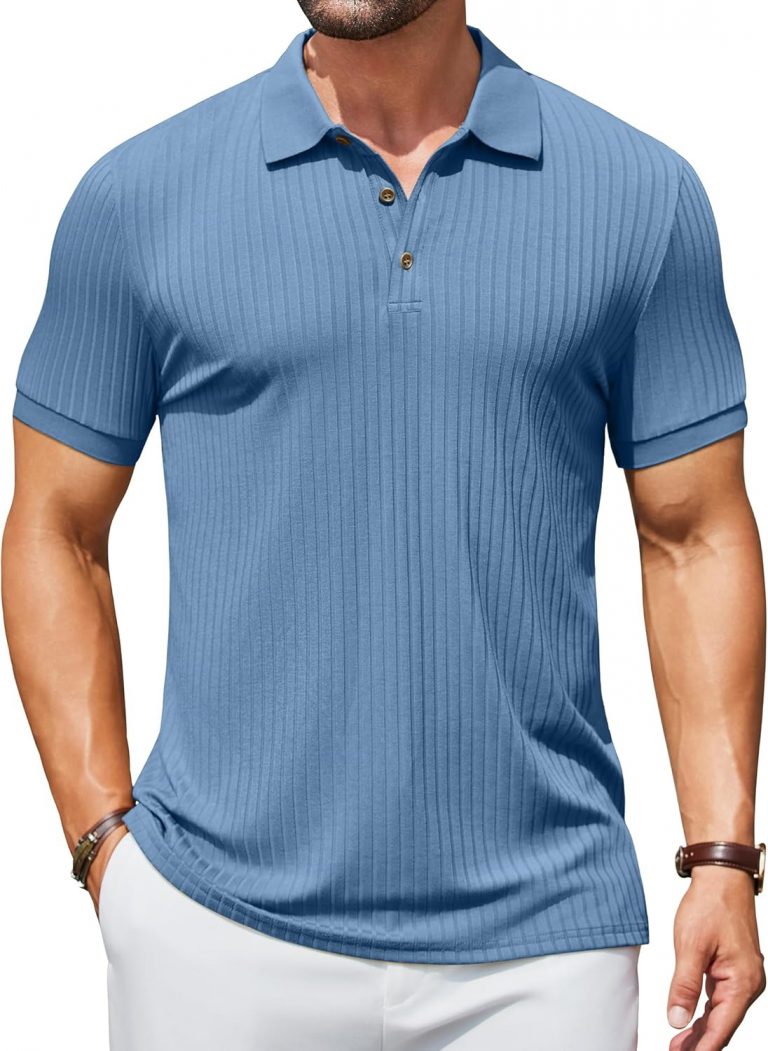 COOFANDY Strick Poloshirt Herren Kurzarm Polo Shirts mit Knöpfe Geripptes Sommer Polohemd T-Shirt Stretch Golf Shirt Graublau M5,94€ statt 6,99€➡️ https://www.amazon.de/dp/B0DSFLYY37/?tag=preisfehlerheute-21