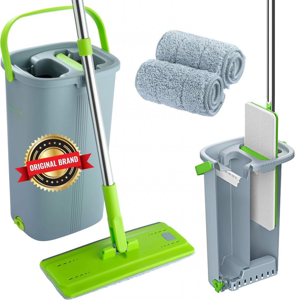 Mop und Eimer Set - EasyGleam Flachbodenmopp mit Teleskopstange, Innovativer Mop Zweikammer Eimer für Nass- und Trockenanwendung, 2 Mikrofaserpads, Perfekt für Alle Bodenarten, Reinigung und Pflege7,84€ statt 34,99€➡️ https://www.amazon.de/dp/B07SXD8GTS/?tag=preisfehlerheute-21