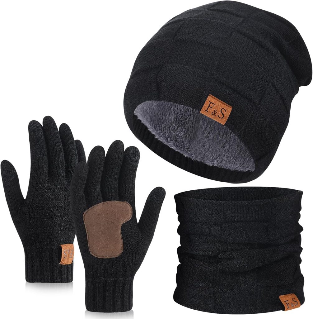 Vyuwast Mütze Schal Handschuhe Sets für Herren,Winter Warm Beanie Mütze Schal Touchscreen Handschuhe,Strick Gefüttert Beanie Mützes Handschuhes Schlauchschal 3-in-1 Geschenk Set3.99€ statt 17.99€➡️ https://www.amazon.de/dp/B0FNWRNCHW/?tag=preisfehlerheute-21