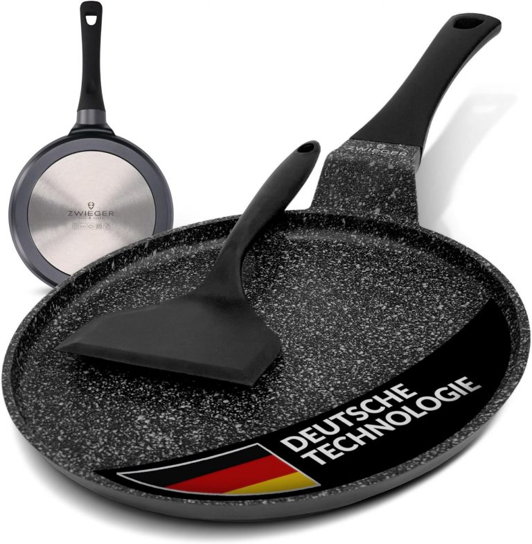 ZWIEGER Crepe Pfanne mit Teighelfer – Beschichtete Pancake Pfanne Induktion 26 cm, Spülmaschinenfeste Pfannkuchenpfanne – Vollflächiger Edelstahlboden, für alle Herdarten geeignet – PFOA- & PFOS-frei29,99€ ➡️ https://www.amazon.de/dp/B0DSQ62J7S/?tag=preisfehlerheute-21