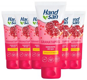 Handsan Granatapfel Handcreme mit Q10 | 6 x 90 ml | wertvoller Feuchtigkeitsspender f&uuml;r geschmeidige und regenerierte H&auml;nde | vegan5,78&euro; ➡️ https://www.amazon.de/dp/B0D8BFRN3Z/?tag=preisfehlerheute-21