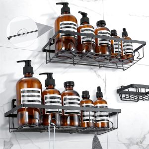 ChicSolis Duschablage ohne Bohren, 3 St&uuml;ck Badezimmer Regal, Rostfrei Schwarz Duschregal f&uuml;r Shampoo und Duschgel, Schwarz5.99&euro; ➡️ https://www.amazon.de/dp/B0G7Z8DLRG/?tag=preisfehlerheute-21