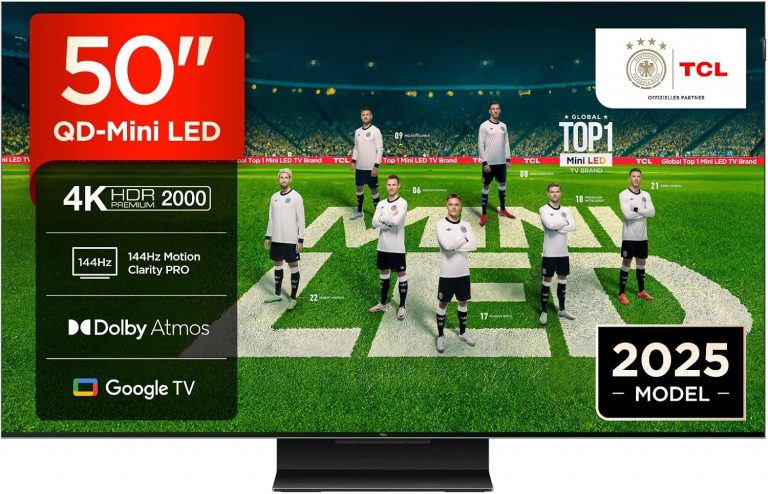 TCL 50C7K 50 Zoll QD-Mini LED Fernseher, 4K HDR Premium 2000, Smart Google TV mit 144Hz Motion Clarity Pro (Dolby Vision IQ & Atmos, HVA-Panel)469,00€ statt 649,00€➡️ https://www.amazon.de/dp/B0F5BSJ83Z/?tag=preisfehlerheute-21