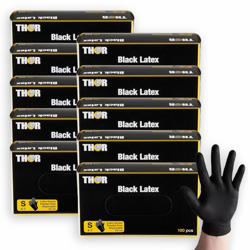 ABENA THOR Latexhandschuhe (S), 1000 Stück – Einmalhandschuhe Schwarz, handschuhe einweg, puderfrei – Einweghandschuhe & küchenhandschuhe für Putzen, Grillen & Werkstatt – Größen S, M, L, XL9.56€ ➡️ https://www.amazon.de/dp/B0CKF3GRXK/?tag=preisfehlerheute-21