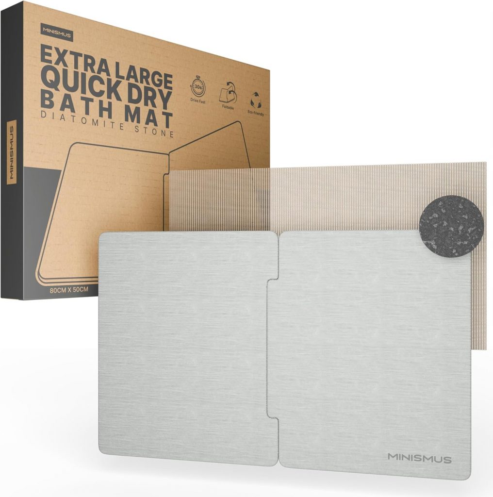 Minismus Badematte Stein 80 x 50 cm Diatomite Stone Bath Mat, Steinmatte Badezimmer, Duschvorleger Schnelltrocknend, XL-Größe Duschmatte Kieselgurmatte (Hellgrau)39,74€ statt 59,99€➡️ https://www.amazon.de/dp/B0F2JD7TFM/?tag=preisfehlerheute-21