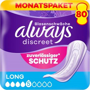 🤴 Always Discreet Inkontinenzeinlagen f&uuml;r Frauen Long 80 St&uuml;ck Rundumschutz Unglaubliche Diskretion24,49&euro; statt 32,99&euro; - 26,00 % 🔥🚚 Verkauft und Versand durch BP-ECOMMERCE1,826 Bewertungen: 4.6 / 5.0 ⭐️⭐️⭐️⭐️⭐️🛒 zu Amazon https://www.amazon.de/dp/B07HKDFVZL/?th=1&amp%3Bpsc=1&amp%3Btag=preisfehlerheute-21&tag=preisfehlerheute-21
