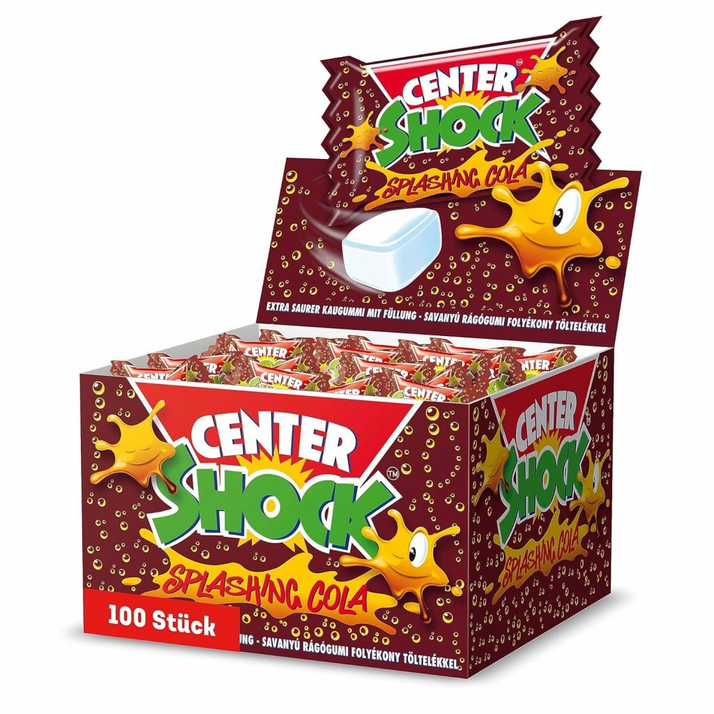 Center Shock Splashing Cola, Box mit 100 Kaugummis, extra-sauer mit Cola-Geschmack, geeignet für Geburtstag, Pinata, Party, Candy-Bar, Weihnachten und Halloween, 400g3,99€ statt 6,79€➡️ https://www.amazon.de/dp/B003RFWNWS/?tag=preisfehlerheute-21