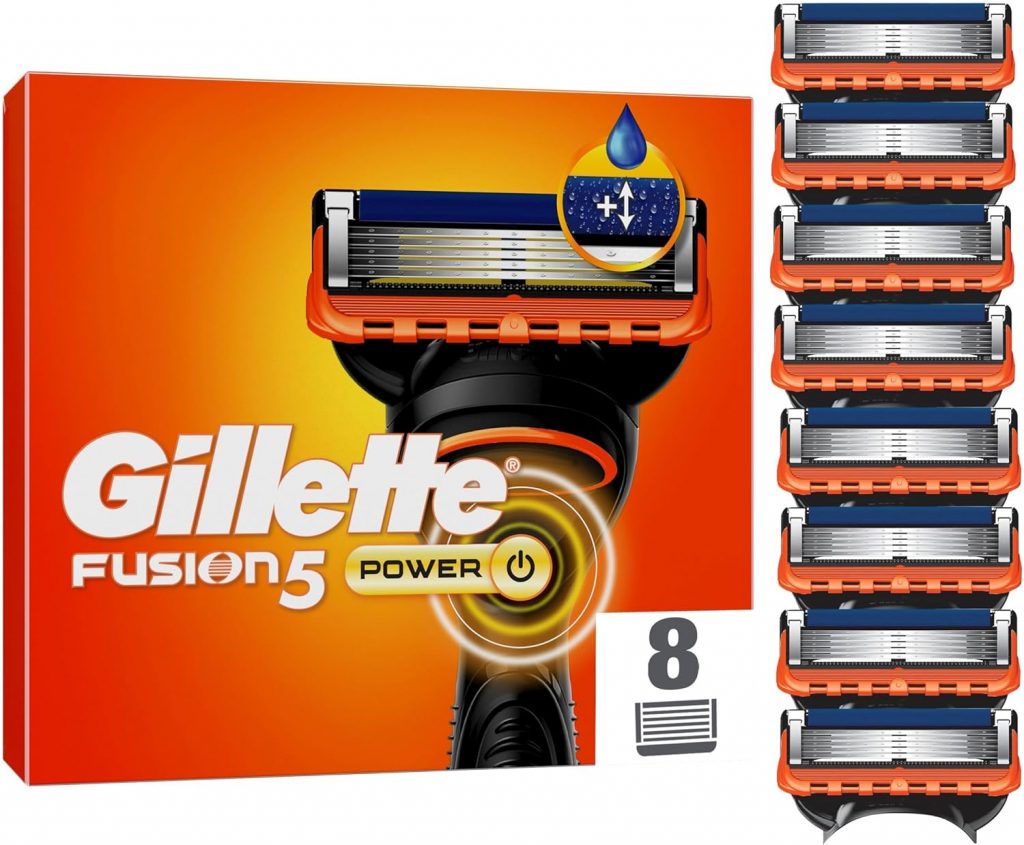 Gillette Fusion5 Power Rasierklingen, 8 Original Ersatzklingen für Herren mit größerem Gleitstreifen für ein sanftes Gleiten und 5 Klingen für eine unglaublich gründliche und komfortable Rasur29,17€ ➡️ https://www.amazon.de/dp/B0DT46LB8V/?tag=preisfehlerheute-21
