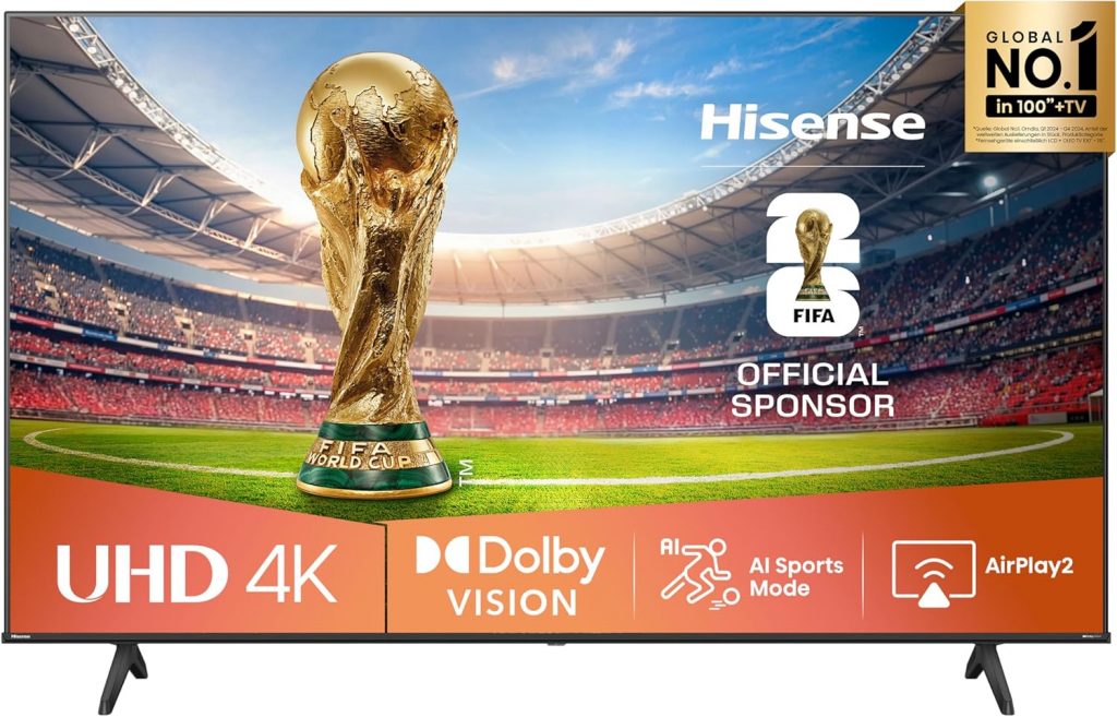 🤴 Hisense 50E6NT 127cm (50 Zoll) Fernseher, 4K UHD Smart TV, Precision Colour, HDR, Dolby Vision, 60Hz, Triple Tuner DVB-C/S/S2/T/T2, WiFi, HDMI 2.1, Bluetooth, Alexa Built-in, Schwarz, [2024]284,00€ statt 389,00€ – 27,0 🔥🚚 Verkauft durch Amazon und Versand durch Amazon3,721 Bewertungen: 4.3 / 5.0 ⭐️⭐️⭐️⭐️🛒 zu Amazon https://www.amazon.de/dp/B0CZWS3CN9/?th=1&tag=preisfehlerheute-21#038;psc=1&tag=preisfehlerheute-21