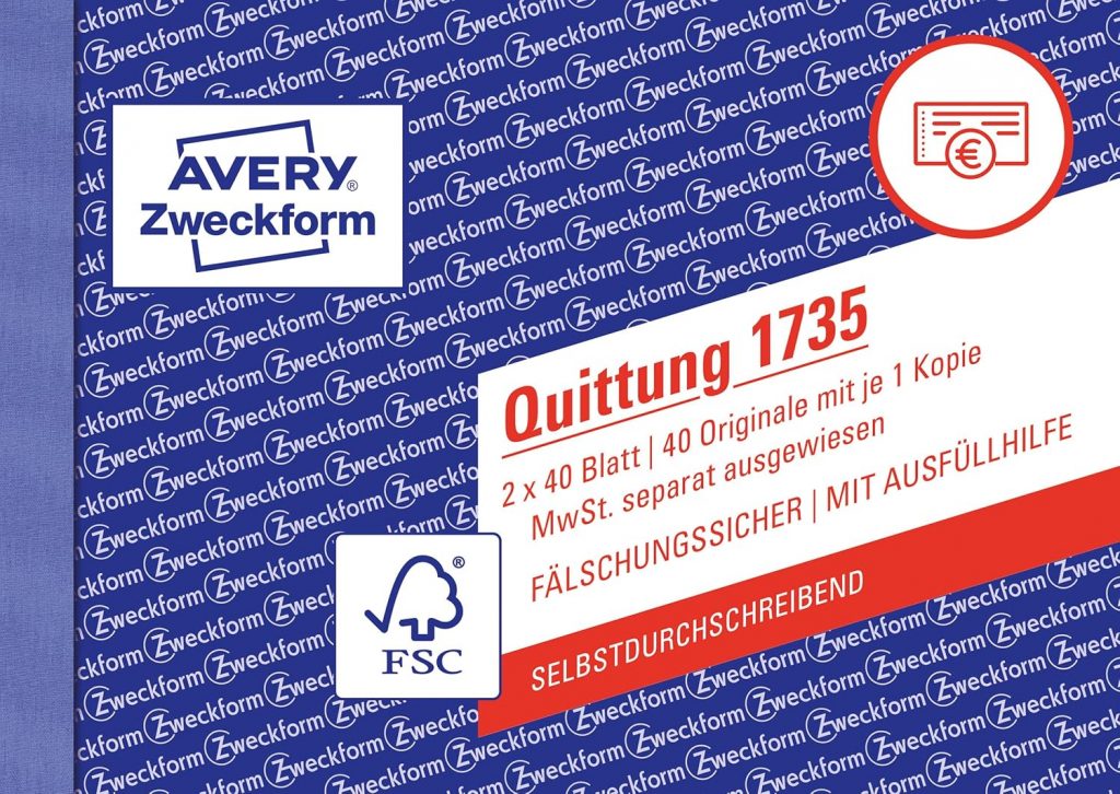 🤴 AVERY Zweckform 1735 Quittungsblock (A6 quer, 2×40 Blatt, selbstdurchschreibend, fälschungssicherer Dokumentendruck, für Beträge über 250€ mit separater MwSt., für DE/AT) weiß/gelb3,49€ statt 4,79€ – 28,0 🔥🚚 Verkauft durch Amazon und Versand durch Amazon2,392 Bewertungen: 4.7 / 5.0 ⭐️⭐️⭐️⭐️⭐️🛒 zu Amazon https://www.amazon.de/dp/B000KJOVBK/?th=1&tag=preisfehlerheute-21#038;psc=1&tag=preisfehlerheute-21