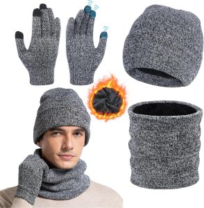 Figarge 3 St&uuml;ck M&uuml;tze Herren Damen Winterm&uuml;tze Schal Handschuh Sets Thermo Fleece gef&uuml;ttert Schnee Strickm&uuml;tze, 3 in 1 Winter M&uuml;tzen Touchscreen Handschuhe Halsw&auml;rmer Snood Set (Grau)3.99&euro; statt 13.99&euro;➡️ https://www.amazon.de/dp/B0DGQBZTQR/?tag=preisfehlerheute-21